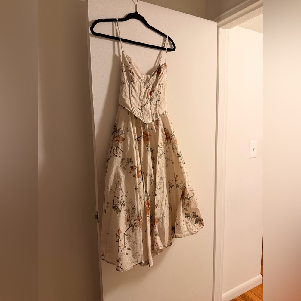 Windsor Strapless Cream Floral Dress
